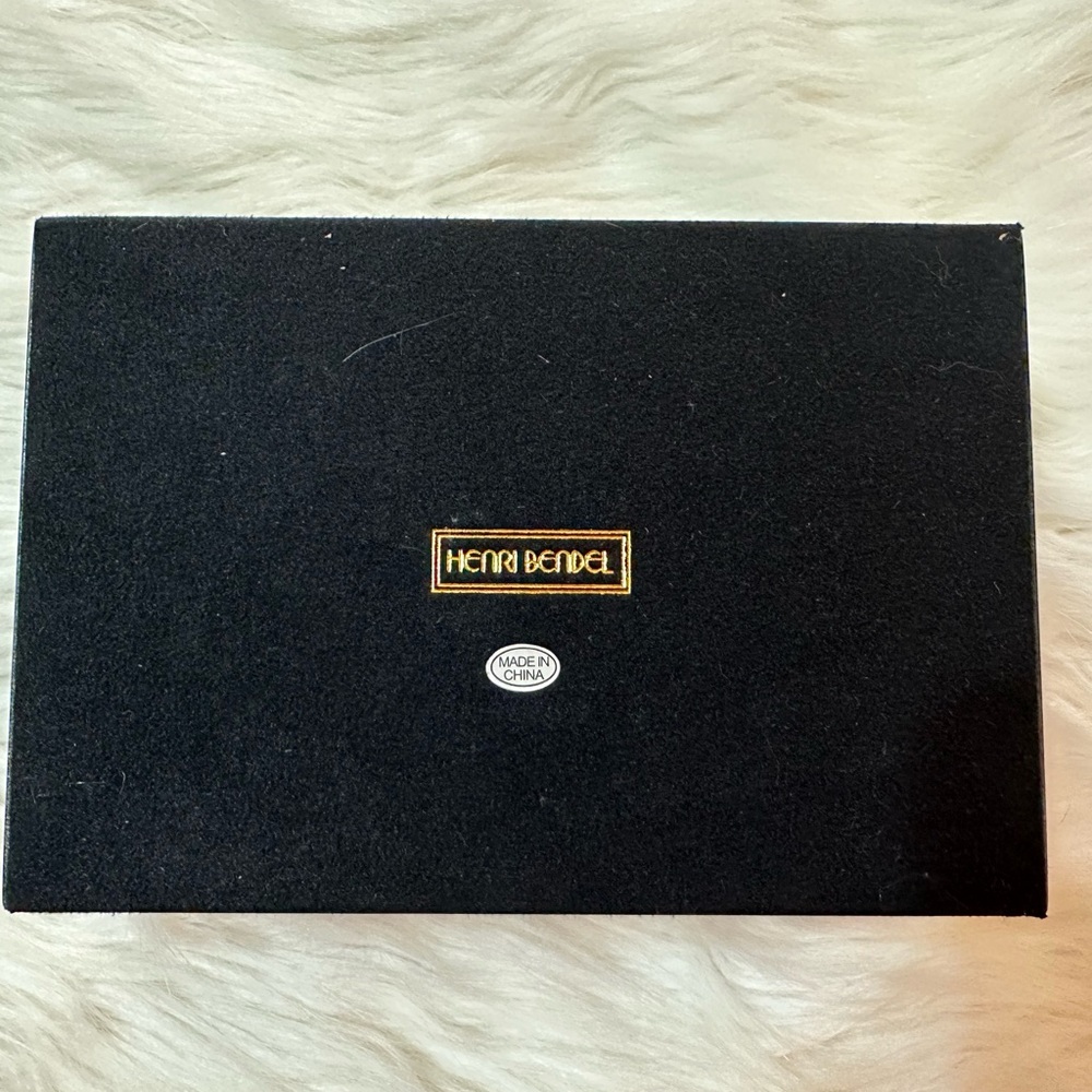 HENRI BENDEL BROWN AND WHITE STRIPES AND SPOTS “HOT FOR DOTS” LAQUER JEWELY BOX - Picture 12 of 14